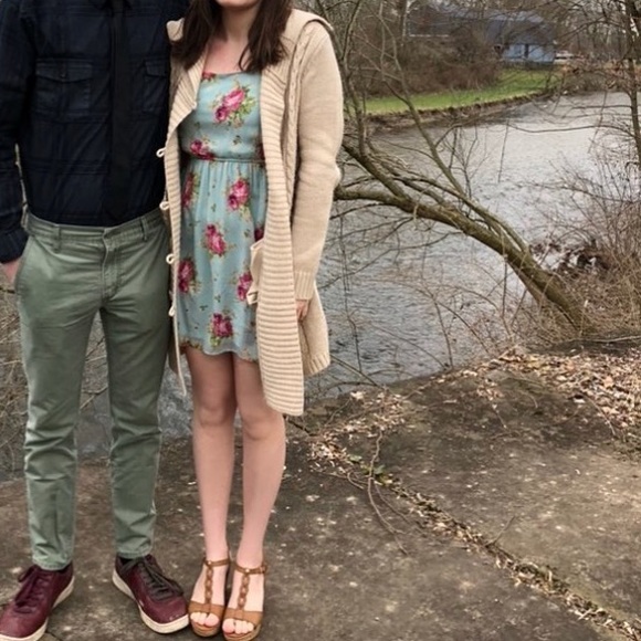 Turquoise floral dress - Picture 3 of 3